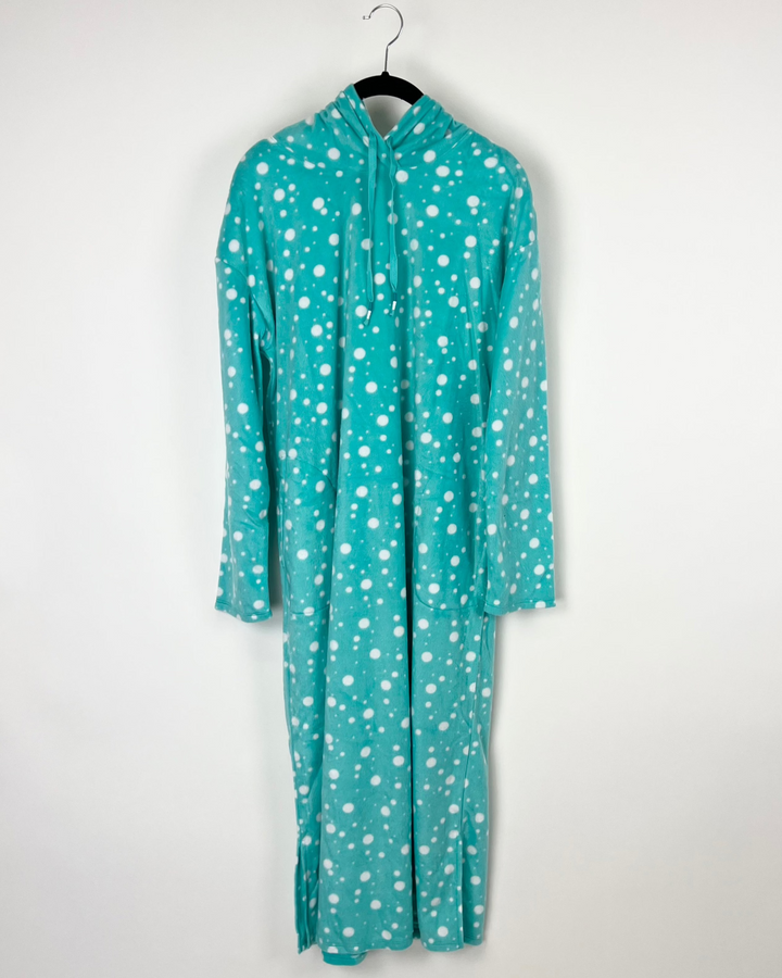 Teal And White Polkadot Nightgown - Size 6/8