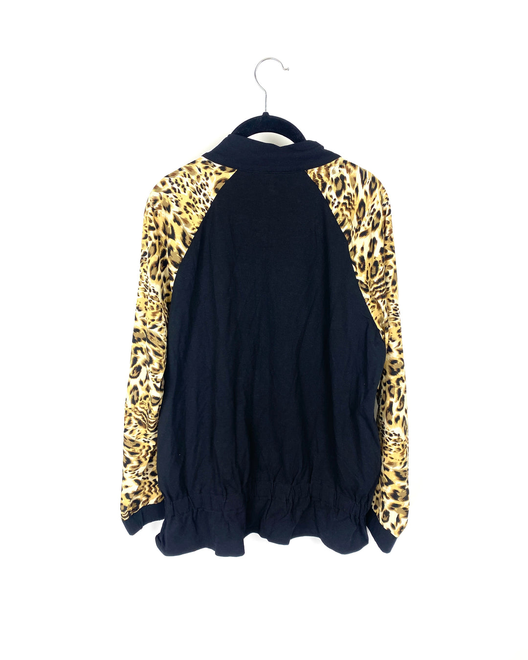Black And Cheetah Print Jacket - Small/Medium
