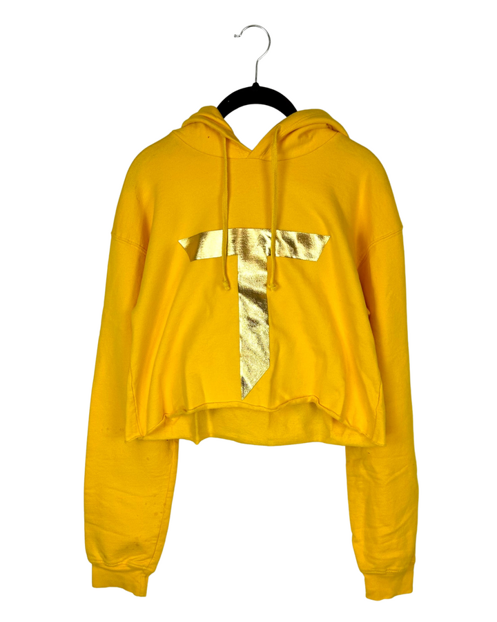 Yellow Cropped Hoodie - Size 4 and 6