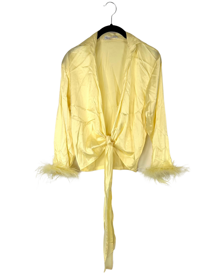 Bright Yellow Feather Top - Size 2/4 and 6/8