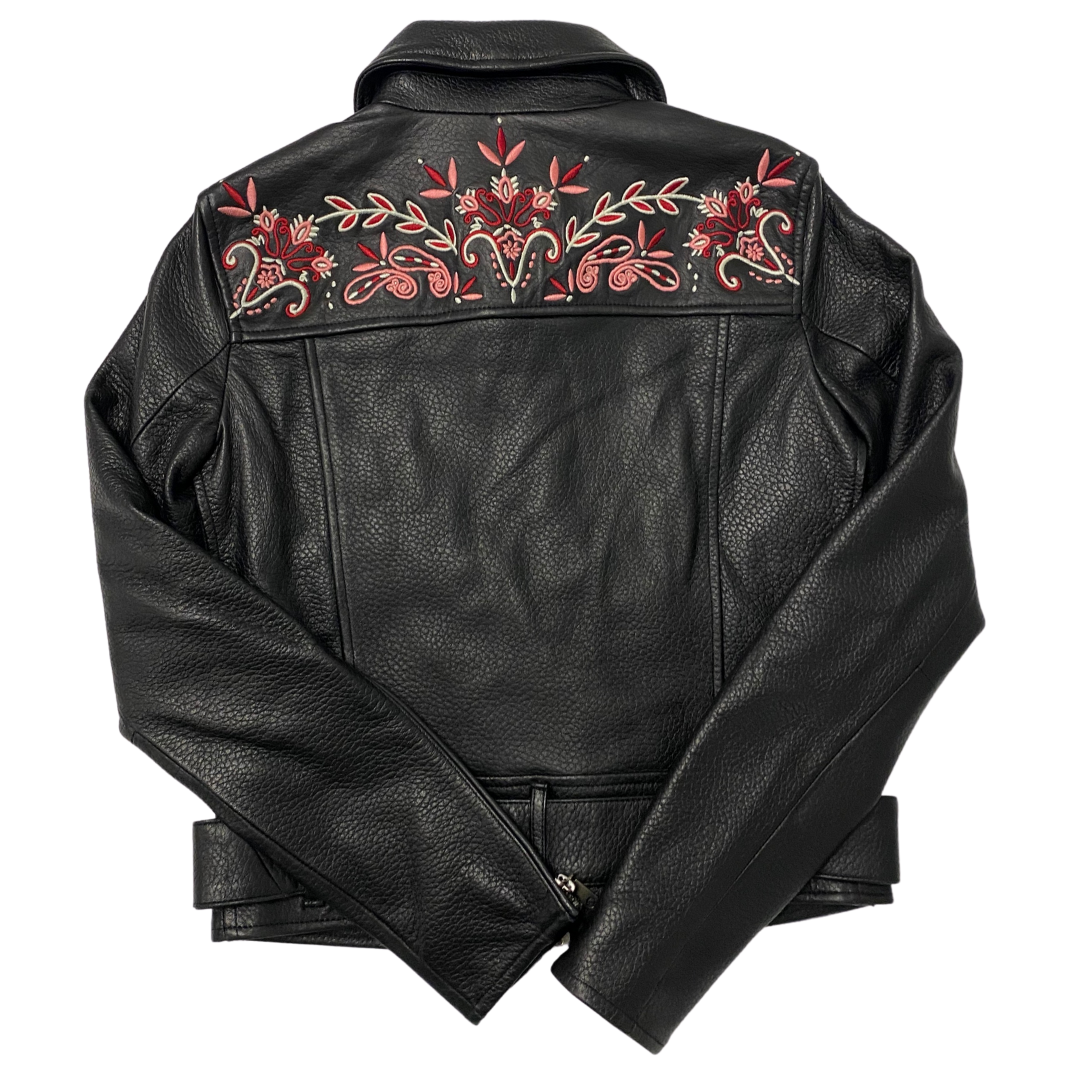 Rebecca Minkoff Floral Embroidered Leather Jacket - Size XXS, XS - The Fashion Foundation - {{ discount designer}}