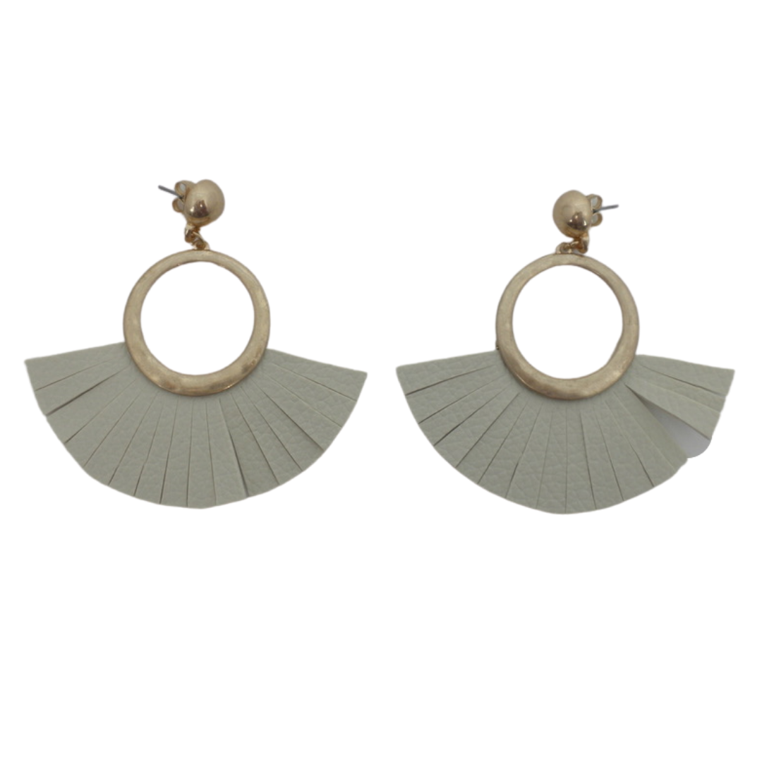 Gold Fan Tassel Earrings - The Fashion Foundation - {{ discount designer}}