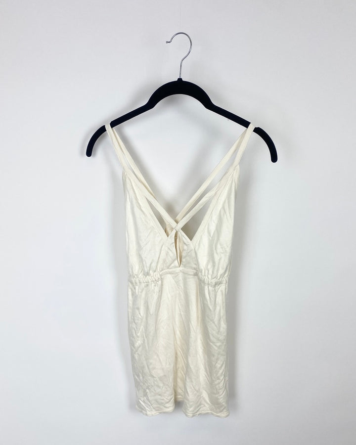 Off White Strappy Top - Size Small