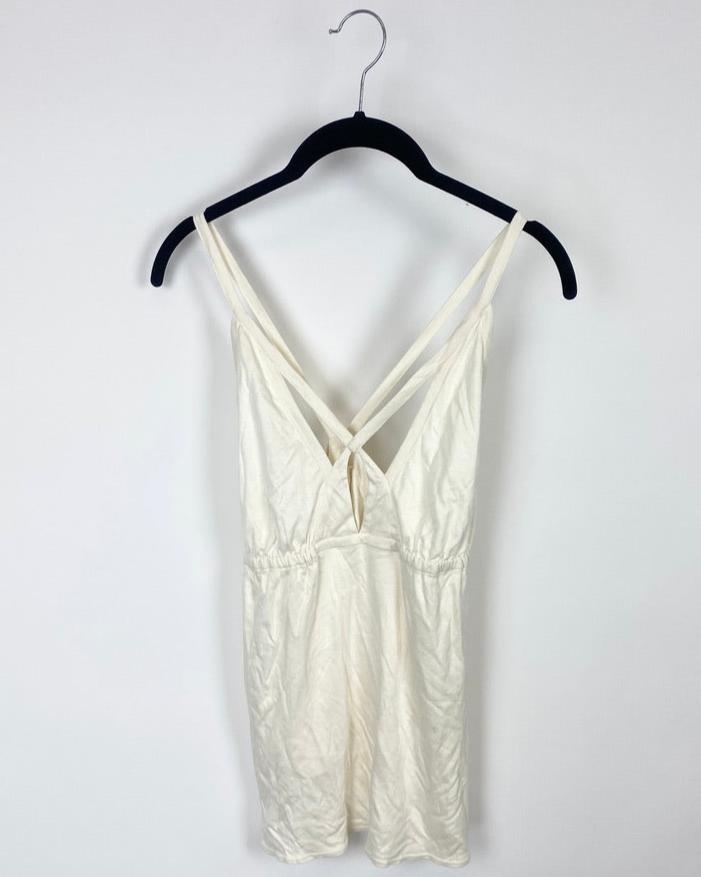 Off White Strappy Top - Size Small