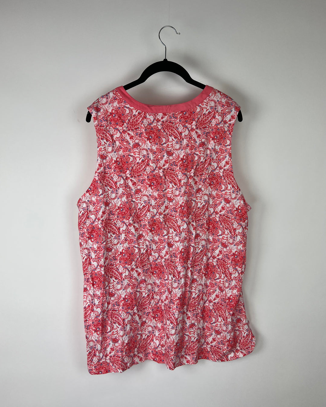 Coral Paisley Pajama Top - 1X