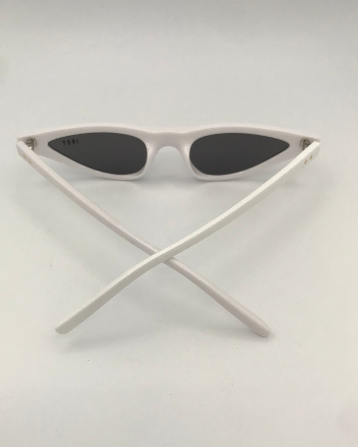 White and Black Slim Lens Sunglasses