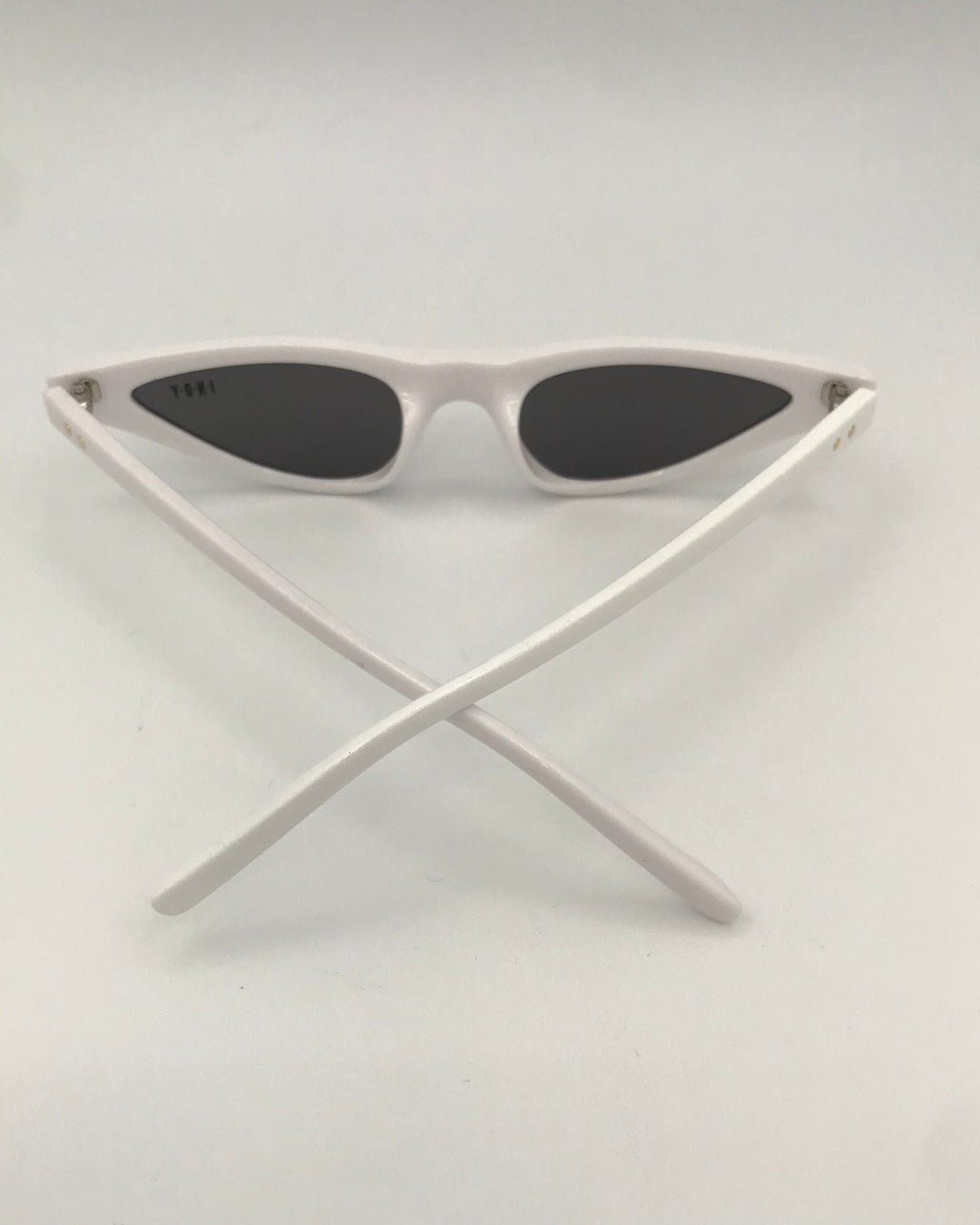 White and Black Slim Lens Sunglasses