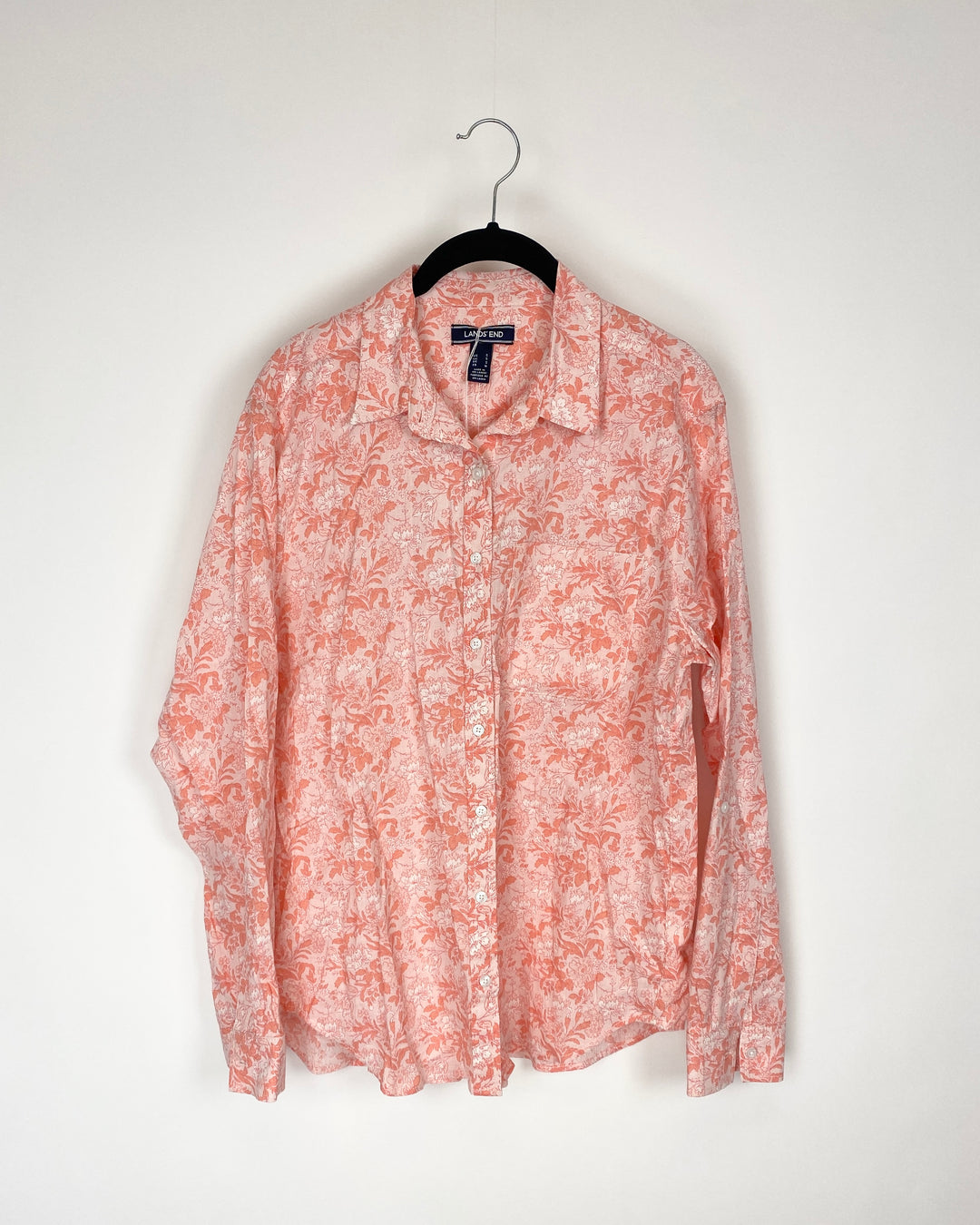 Coral Floral Blouse - Small