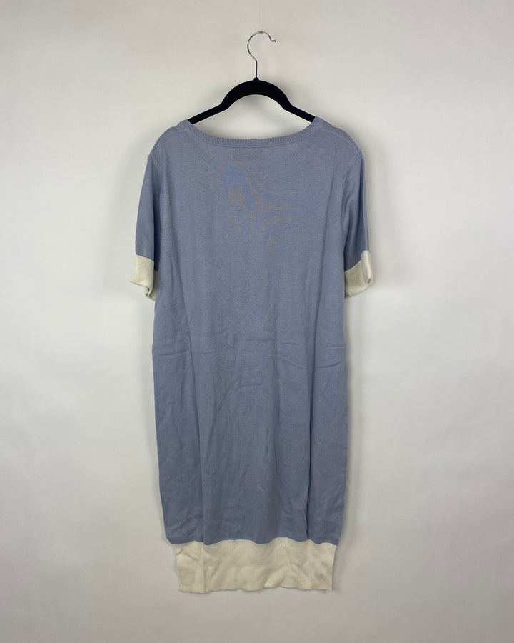 Light Blue Color Block Shift Dress - Extra Small