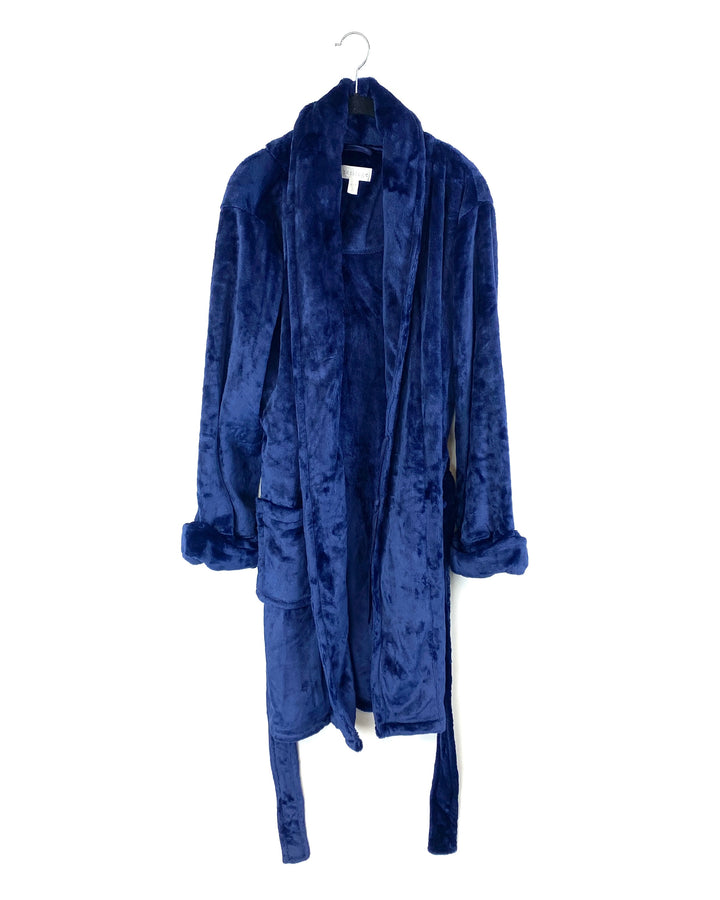 Royal Blue Fuzzy Robe - Small