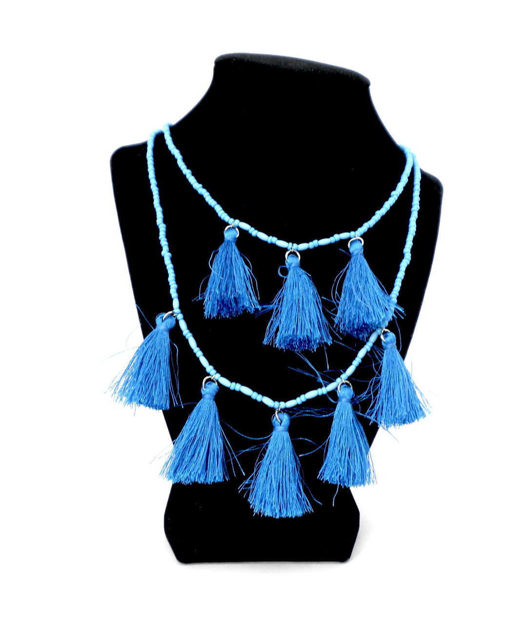 Blue Tassel Necklace - The Fashion Foundation - {{ discount designer}}