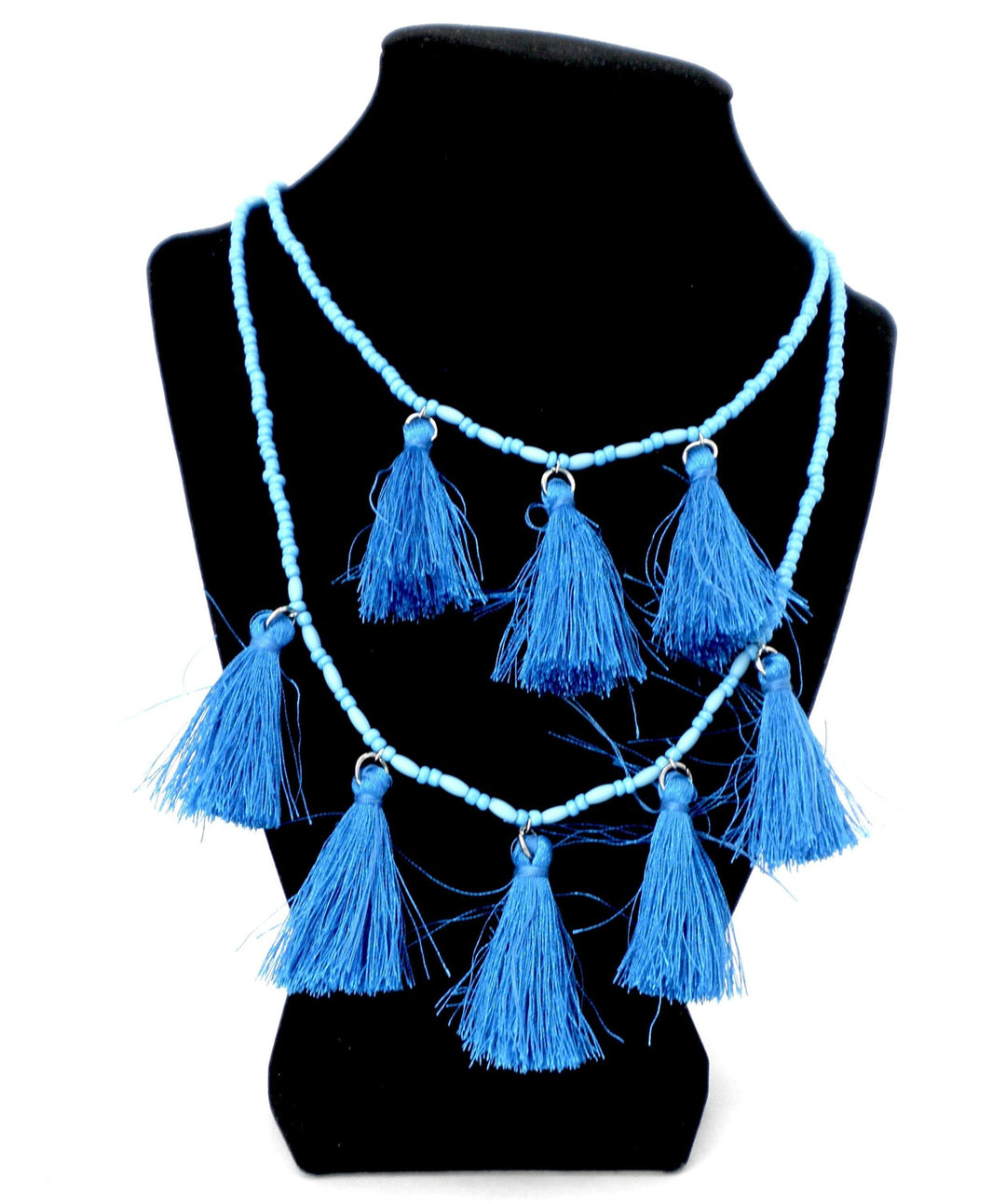 Blue Tassel Necklace - The Fashion Foundation - {{ discount designer}}