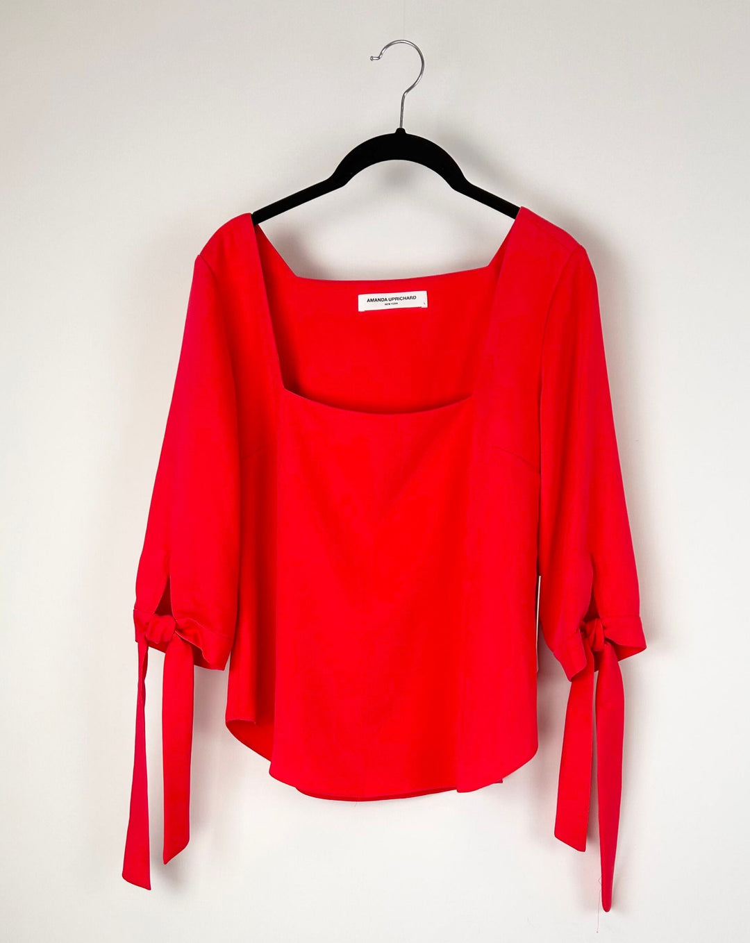 Neon Red Square Neck Top - Small