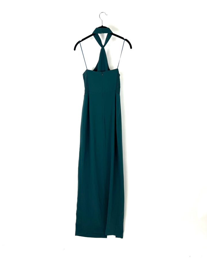 Emerald Green Halter Gown - Size 4-6