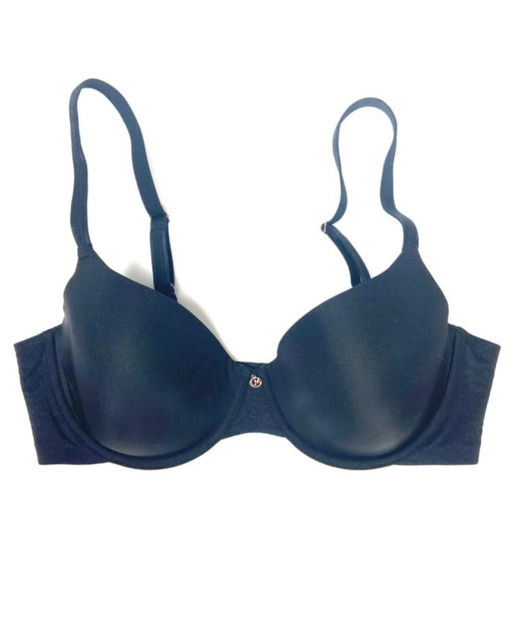 Black Cotton Unlined Bra - 34B, 34D