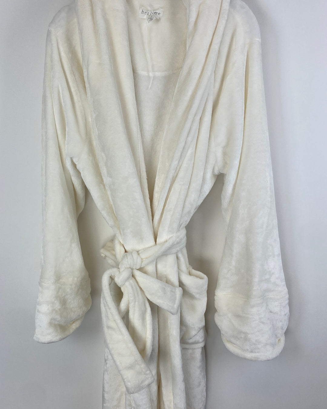 White Fuzzy Long Robe - Small