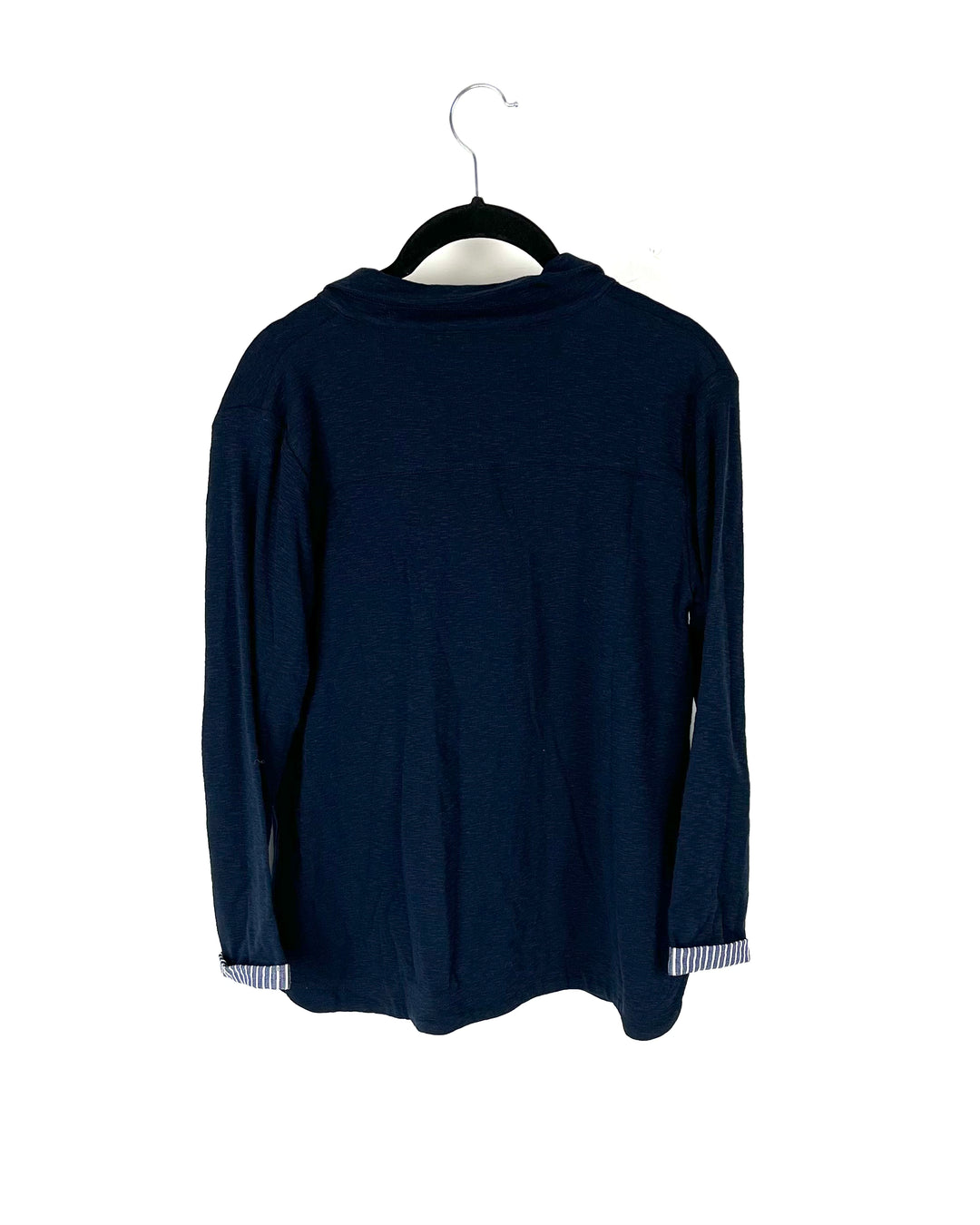 Navy Blue Button Down Sweater - Small