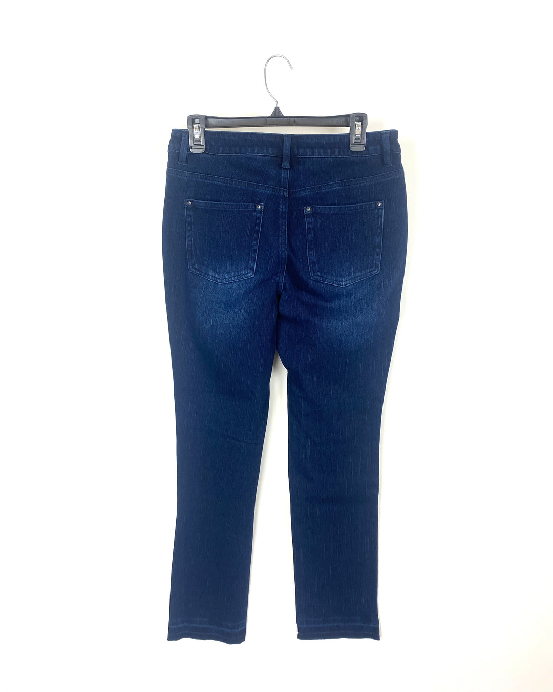 Dark Blue Wash Jeans With Tie-Dye Ends - Size 6/8