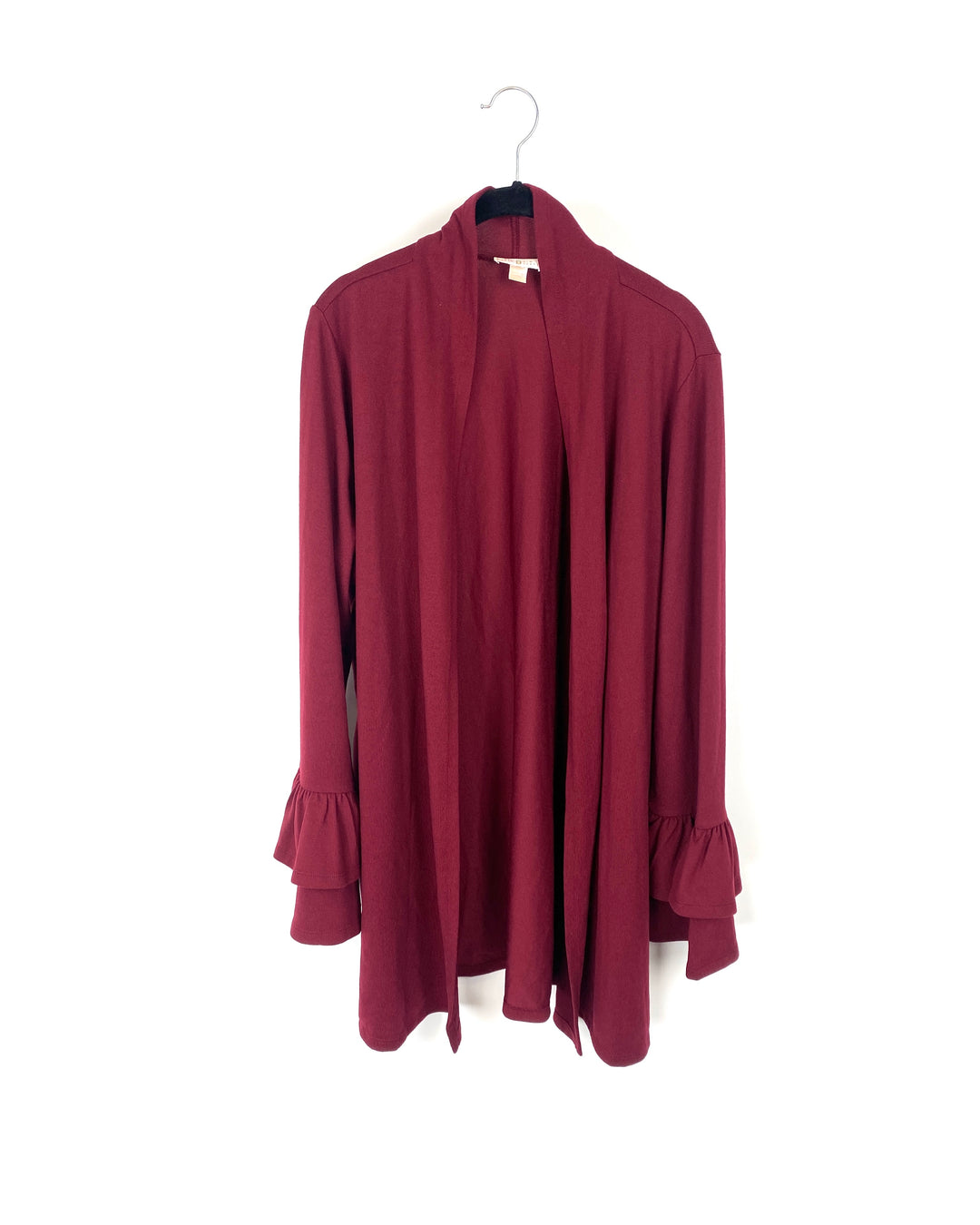 Red Ruffled Sleeve Cardigan - Large/Extra Large