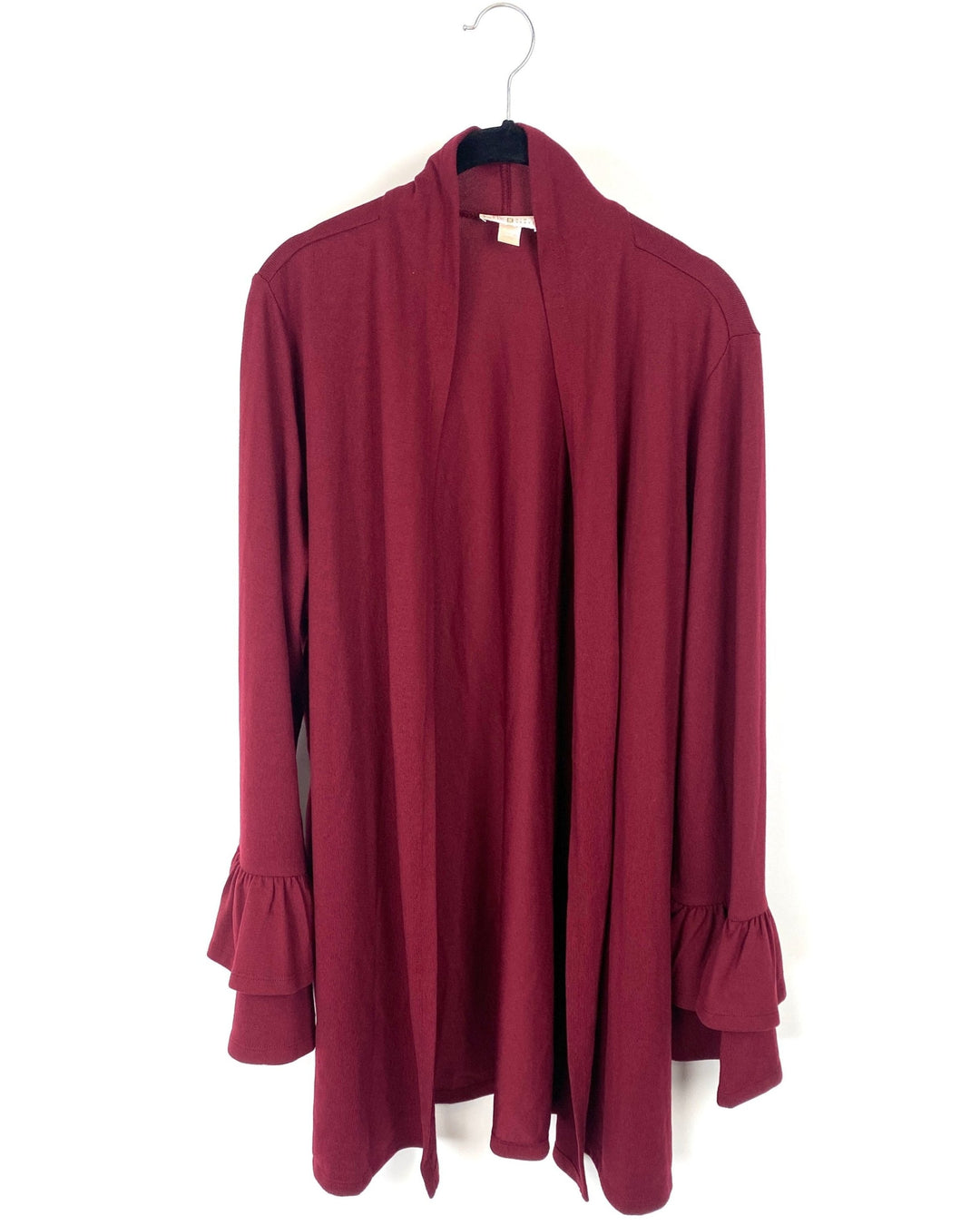 Red Ruffled Sleeve Cardigan - Large/Extra Large