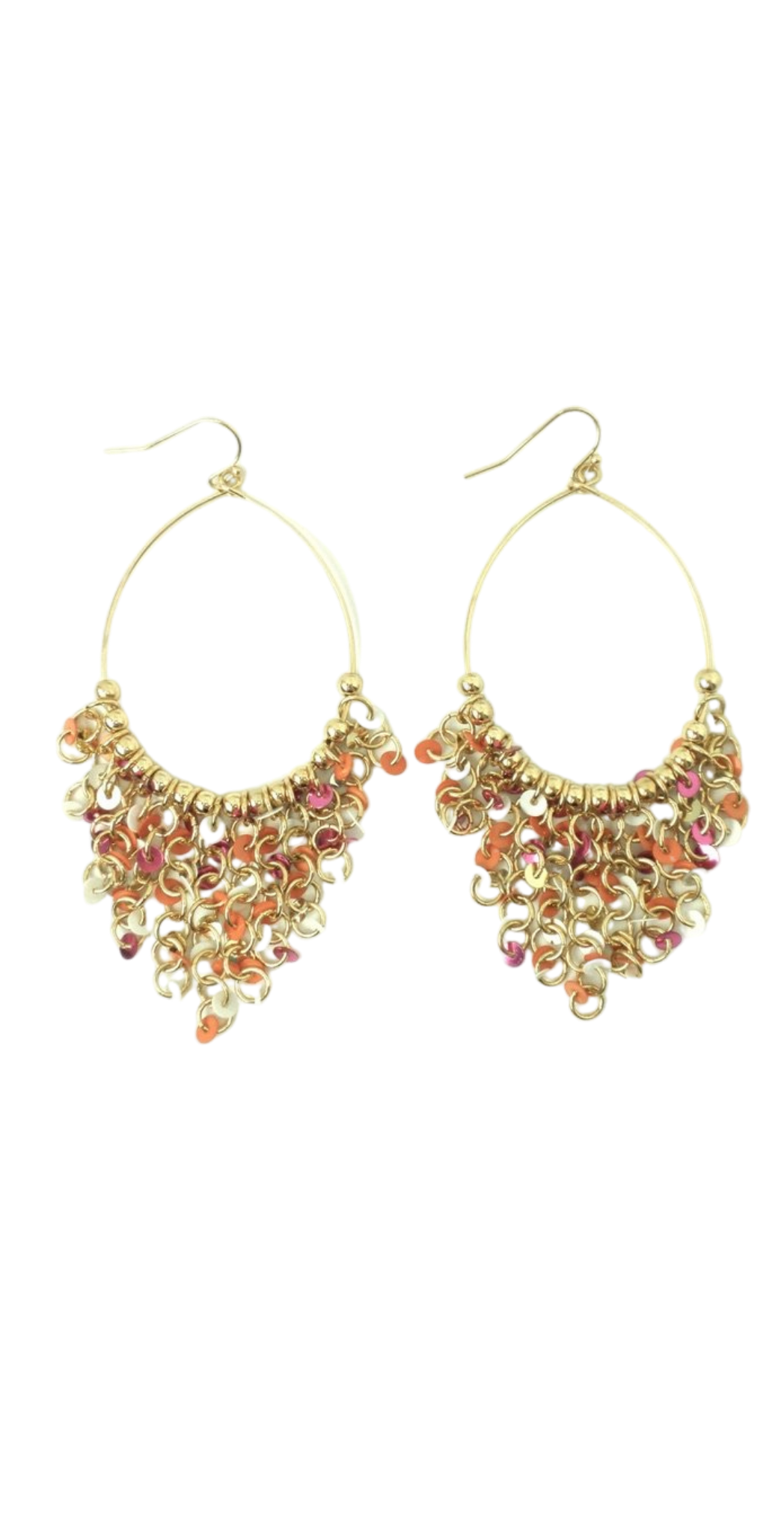 Gold Dangling Earrings with Sequins - The Fashion Foundation - {{ discount designer}}