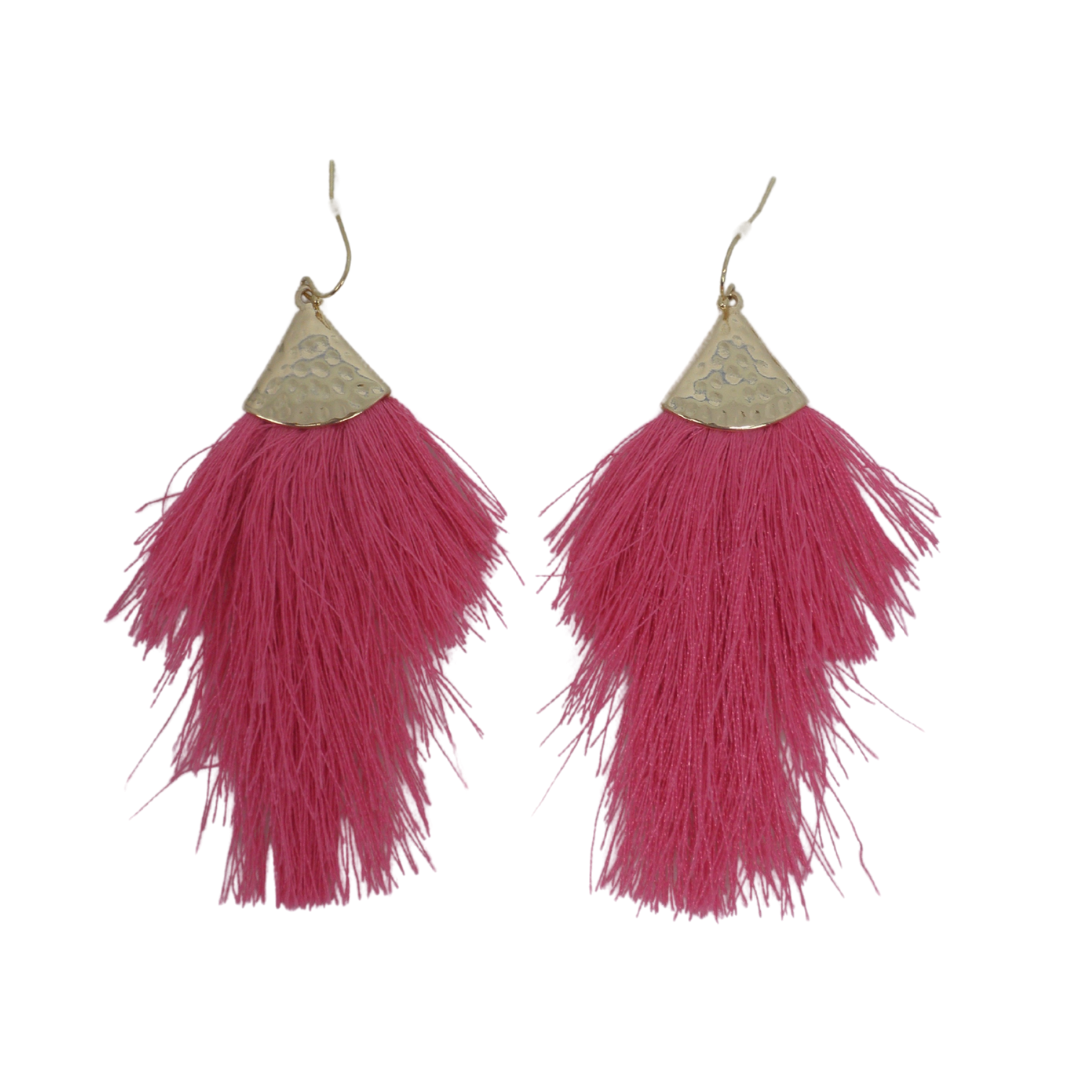 Pink Tassel Earrings - The Fashion Foundation - {{ discount designer}}