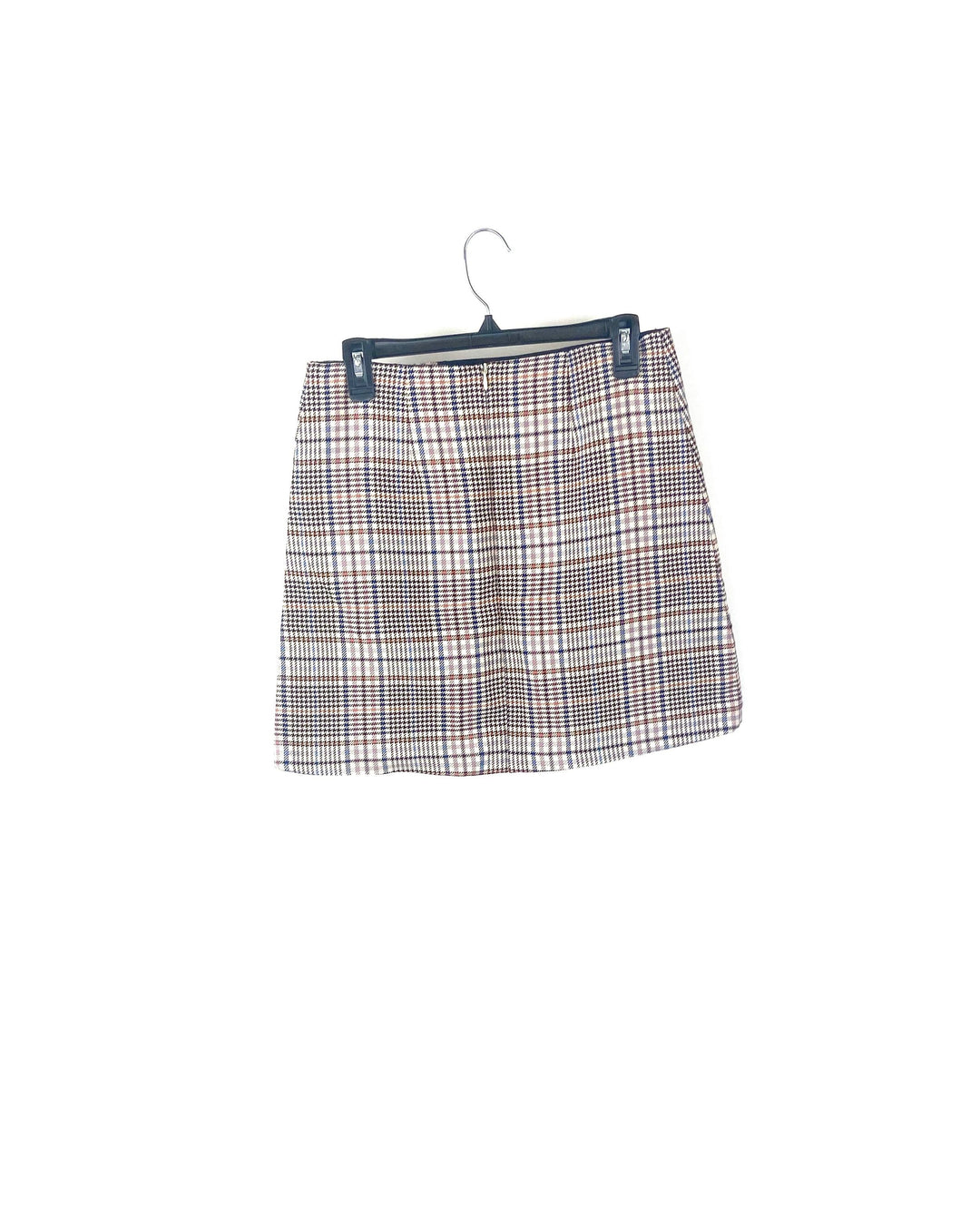Clasp Plaid Skirt - Size 8