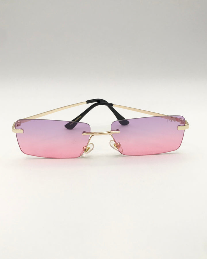 Pink, Purple and Gold Rectangular Sunglasses