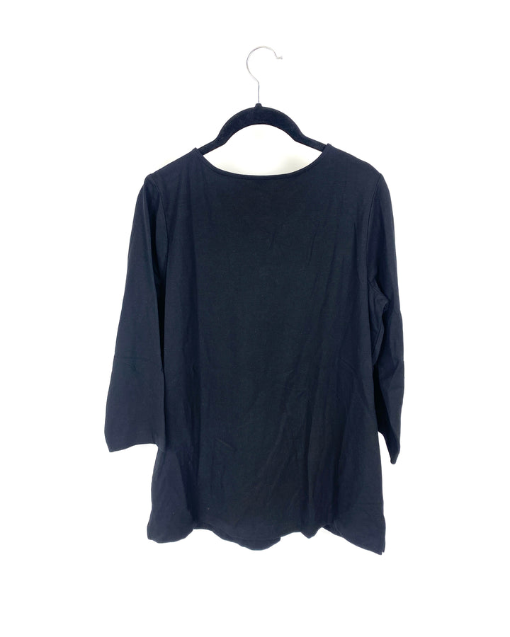 Black Crop Sleeve Top - Small/Medium