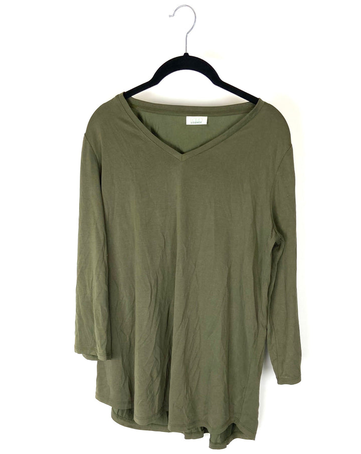 Green V Neck Top- Size 6-8