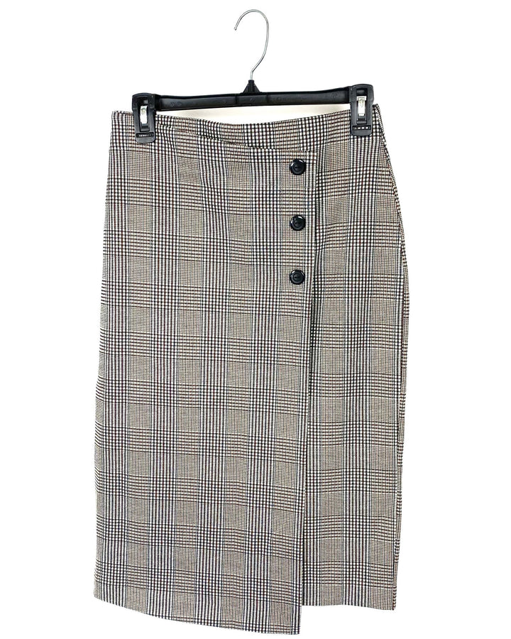 Plaid Midi Skirt - Small