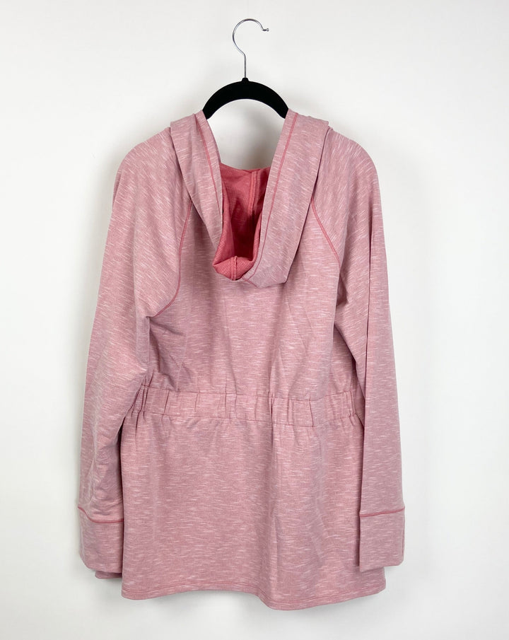 Pink Hooded Outdoor Cardigan - Size 6/8
