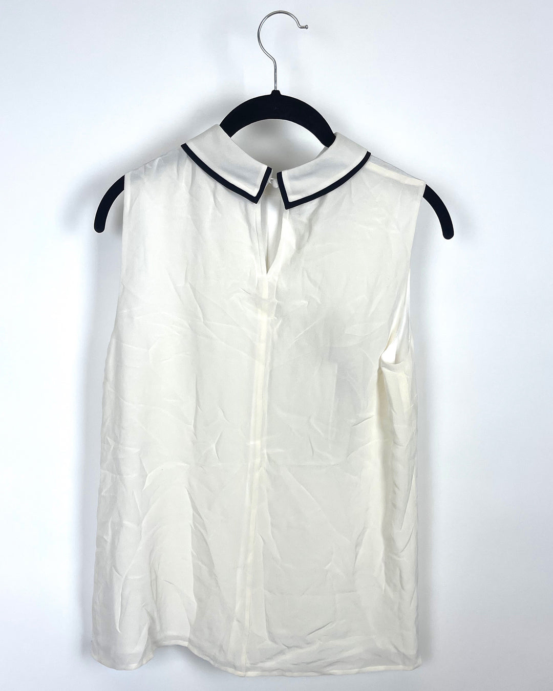 White and Black Collared Blouse - Size 4