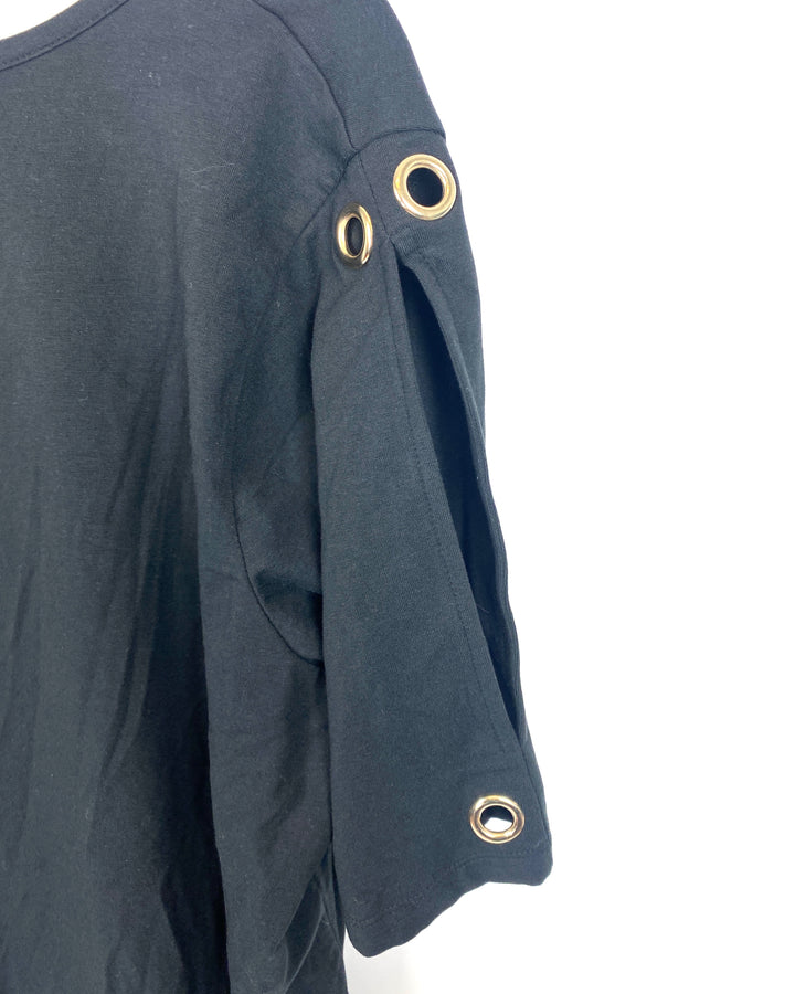 Black Scoop Neck Top - Large/Extra Large
