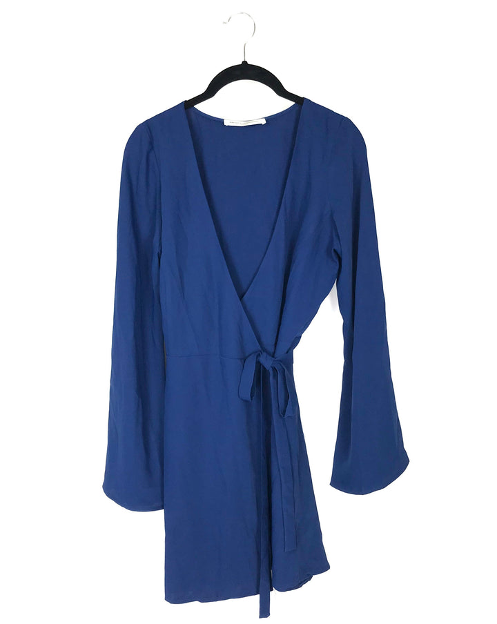 Deep Blue Long Sleeve Dress - Small