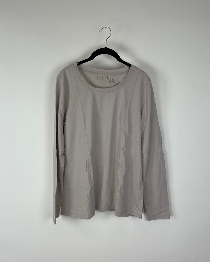 Light Grey Long Sleeve Top - Size 6-8