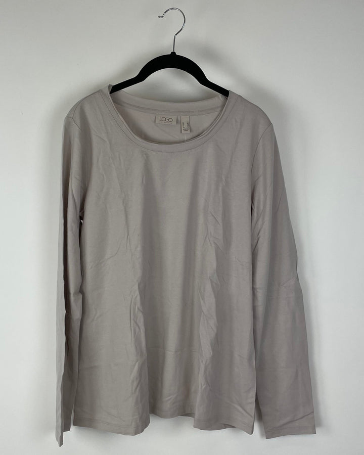 Light Grey Long Sleeve Top - Size 6-8