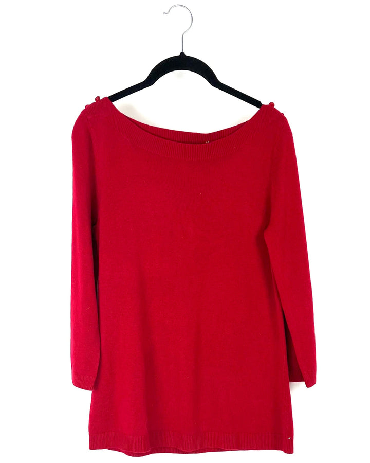 Red Quarter Sleeve Top - Small