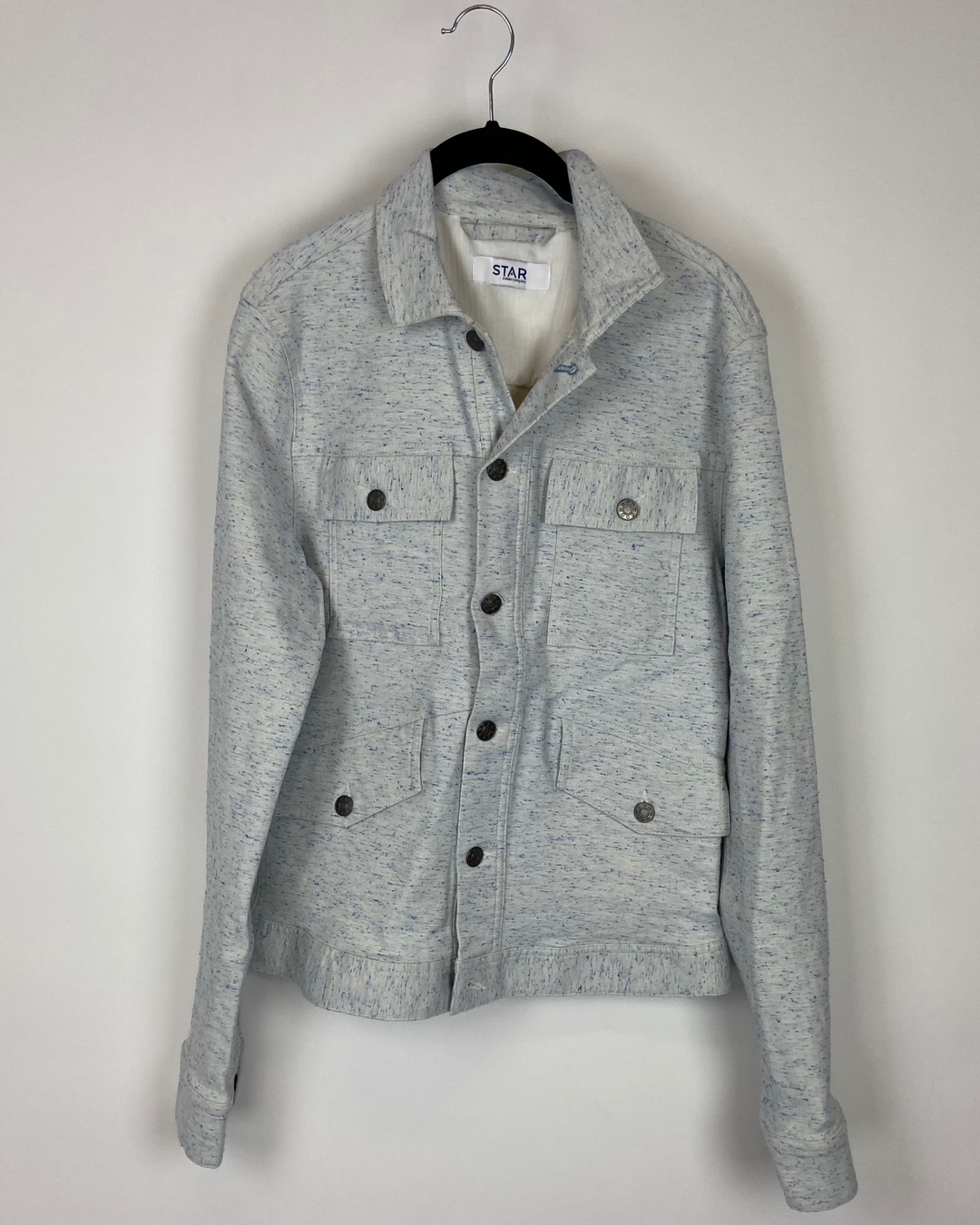 Button Up Blue and White Jacket - Small