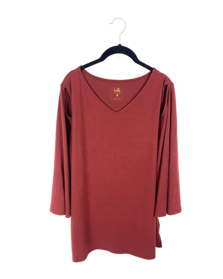Red Cutout Shoulder Top - Small/Medium, Large/Extra Large