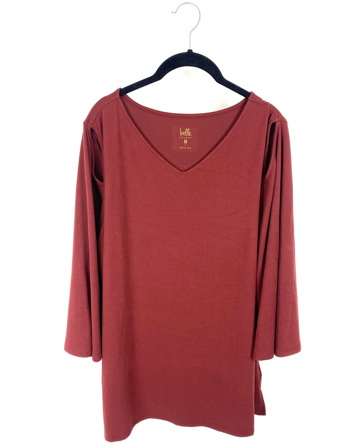 Red Cutout Shoulder Top - Small/Medium, Large/Extra Large