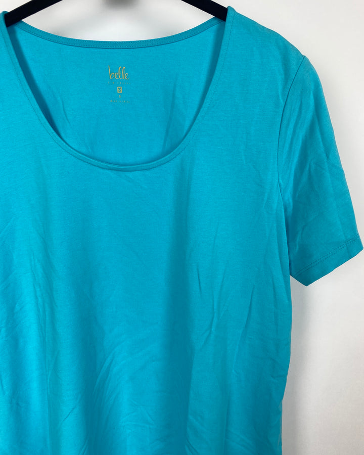 Turquoise Short Sleeve Top - Small/Medium