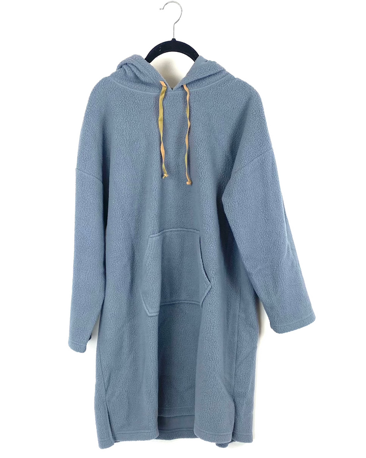 Dusty Blue Sherpa Long Pullover - Small