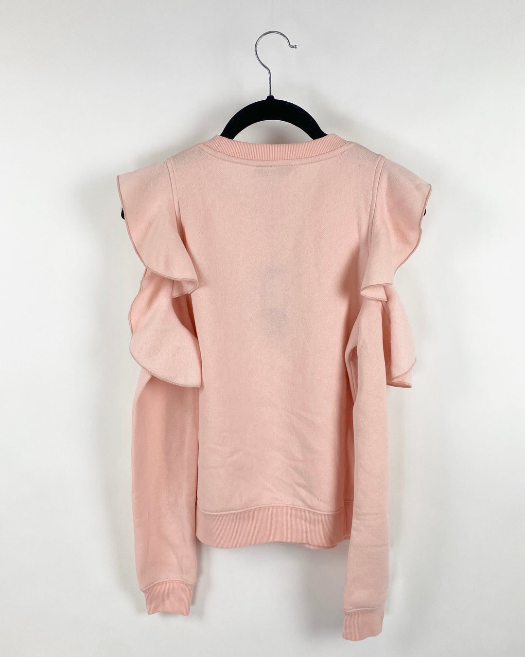 Pink Ruffle Cutout Sweatshirt - XXS, XS, S
