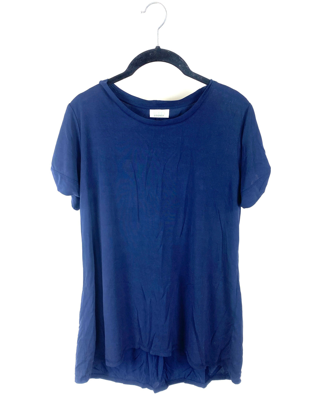 Navy Blue Cuffed Sleeve T-Shirt - Size 6-8