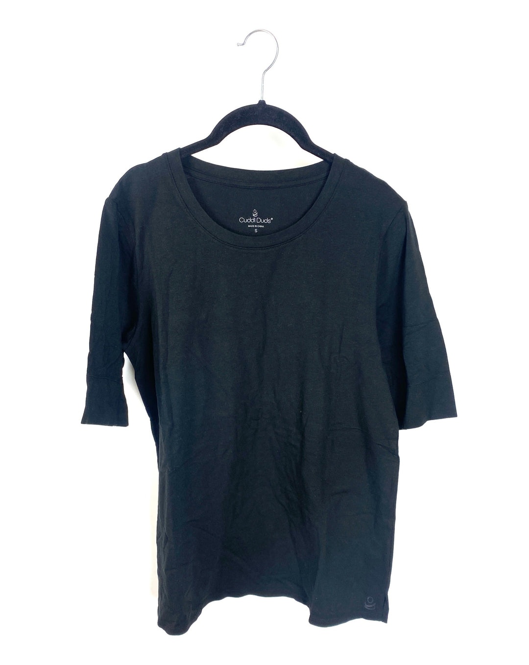 Black Crew Neck Short Sleeve Top - Size 6/8