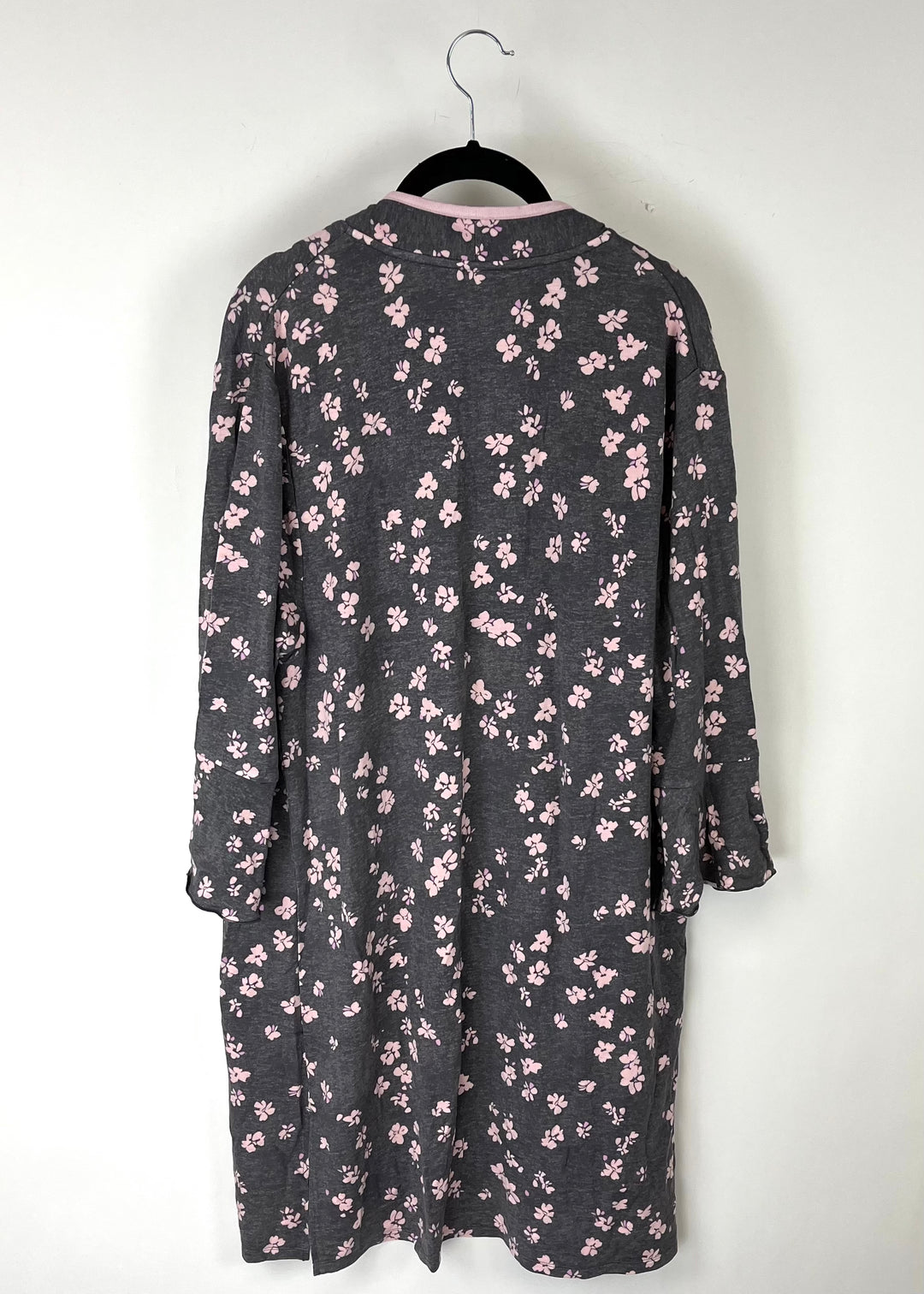 Grey And Pink Floral Robe - Small