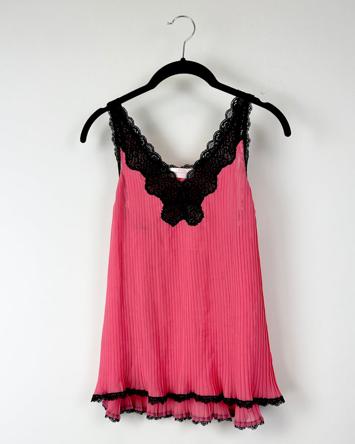 Pink Pleated Sleep Top -  Small