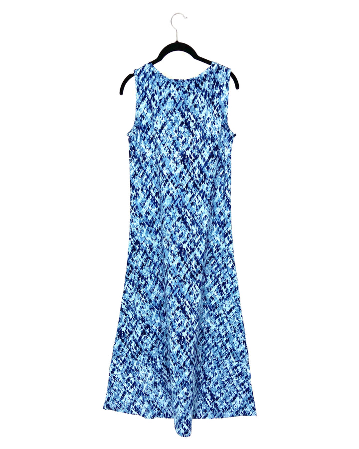 Abstract V-Neck Maxi Dress - 1X