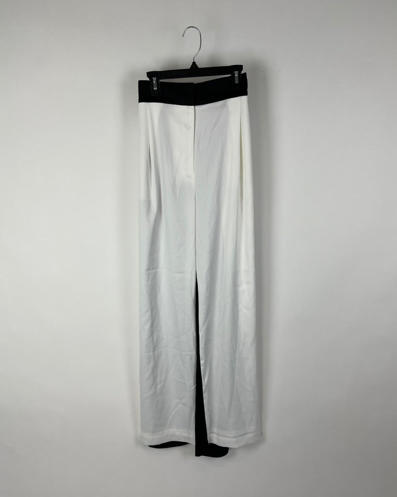 Black and White Wide Leg Pants - Size 4 And 14